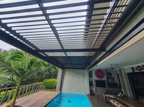 Motorised Adjustable Louvre in Bronze - Sable Hills Estate
